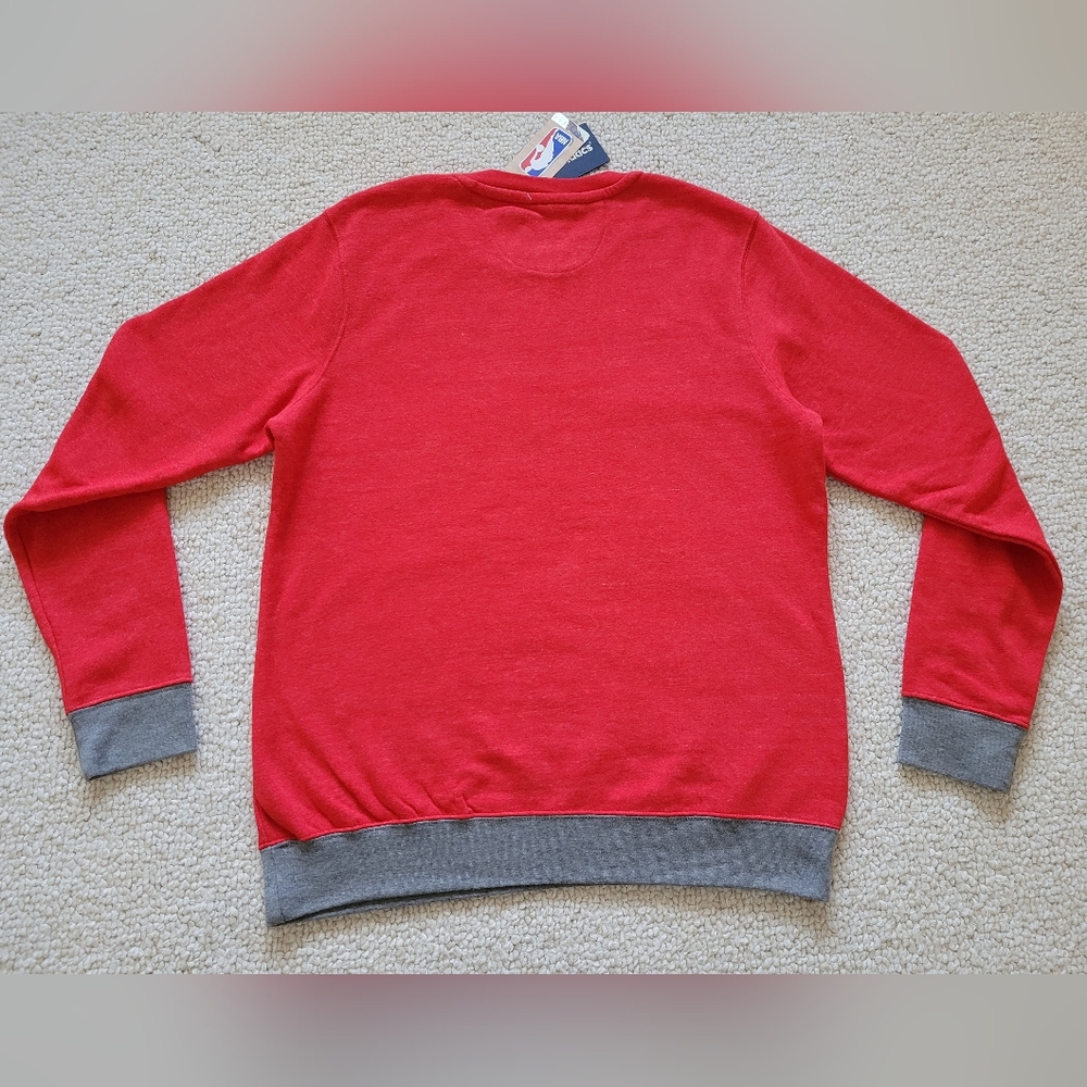 Houston Rockets Fanatics Sweatshirt Heathered Red/Grey Cuffs & Waistband Size: L - Picture 9 of 9